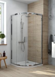Oltens Vorma zuhanykabin 80x80 cm félkör alakú króm fényes/átlátszó üveg 20101100