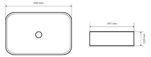 Actima Cori mosdótál 61x34.5 cm négyszögletes mosdótálak fehér CEAC.3301.610.WH