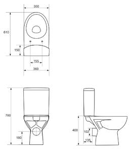 Cersanit Parva kompakt wc fehér K27-001