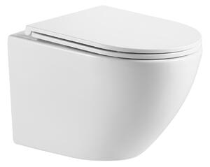 Omnires Ottawa miska WC wisząca bez kołnierza z deską wolnoopadającą biała OTTAWAMWBP