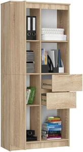 AKORD CLP R15 80 cm regál laminált sonoma tölgy 1 ajtós 2 fiókos