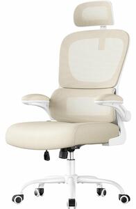 Irodai szék, ergonomikus forgó szék, légáteresztő, homokbézs
