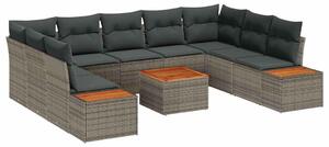 VidaXL Kerti Kanapé Szett párnával tárolóval 5 pcs Szürke Polyrattan