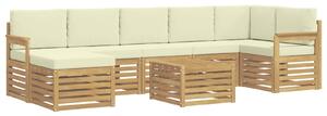 VidaXL Kültéri kanapé szett 8 pcs Fehér és Krém színű 59 x 59 x 37 cm