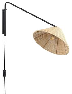 Falilámpa PALENA Állítható Rattan Természetes