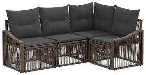 VidaXL Kerti Kanapé Szett 4 pcs Szürke polirattan