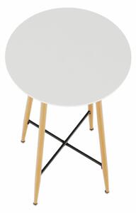 KONDELA Bárasztal, fehér/tölgy, átmérő 60 cm, IMAM