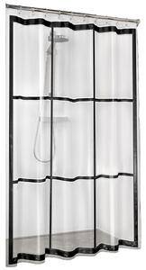 Sealskin Brix zuhanyfüggöny 200x180 cm transzparens-fekete 210961319