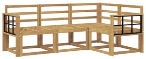 VidaXL Kültéri kanapé szett 4 pcs Fehér 187,5 x 128,5 x 73 cm