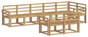 VidaXL Kültéri kanapé szett 8 pcs Fehér Tömör Akácfa