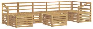 VidaXL Kültéri kanapé szett 8 pcs Fehér 59 x 59 x 37 cm Tömör Akácfa
