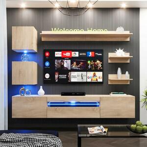 Intenso Concept-4 nappali faliszekrény sor - 200 cm (világos tölgy)