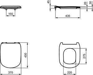 Ideal Standard Tesi wc ülőke lágyan zárodó fehér T352701