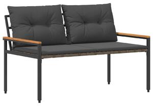 VidaXL Kerti pad 2 -Seater 116 x 67,5 x 72 cm polirattan Sötétszürke
