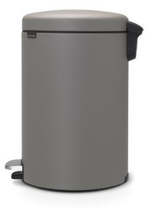 Brabantia NewIcon Pedal Bin 1001091, 20 L, Soft-Close, Non-Slip Base, Mineral Coating, Grey