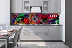 Konyhai fotótapéta - színes vonalak 260 x 60 cm