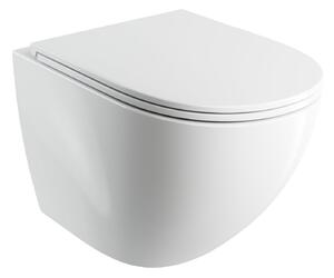 Omnires Ottawa Comfort miska WC wisząca bez kołnierza z deską wolnoopadającą biały połysk OTTAWACMWBP