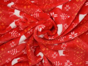 Piros karácsonyi mikroplüss takaró, 200x230 cm