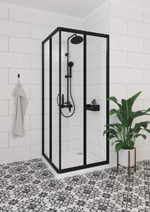 Deante Funkia zuhanykabin 90x90 cm négyzet fekete matt/átlátszó üveg KYC_N41K