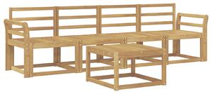 VidaXL Kültéri kanapé szett 5 pcs Fehér 59 x 59 x 37 cm Tömör Akácfa