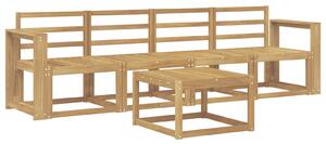 VidaXL Kültéri kanapé szett 5 pcs Fehér 59 x 59 x 37 cm Tömör Akácfa