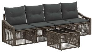 VidaXL Kerti Kanapé Szett 5 pcs Szürke polirattan