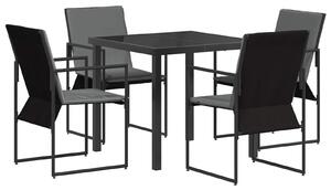 VidaXL Kert étkező szett 5 pcs Fekete és Antracit 80 x 80 x 73 cm