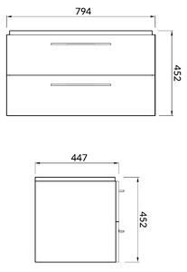 Cersanit Mille mosdó szekrénnyel 81 cm fehér S801-338-DSM