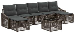 VidaXL Kerti Kanapé Szett 8 pcs Szürke polirattan