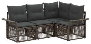 VidaXL Kerti Kanapé Szett 4 pcs Szürke polirattan