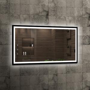 Venti Luxled tükör 120x60 cm négyszögletes világítással fekete 5907459662733
