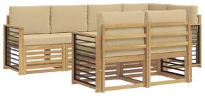 VidaXL Kültéri kanapé szett 7 pcs Fehér és Bézs 247 x 128,5 x 73 cm