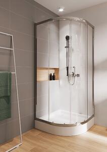 Cersanit Arteco zuhanykabin 90x90 cm félkör alakú króm fényes/átlátszó üveg S157-002