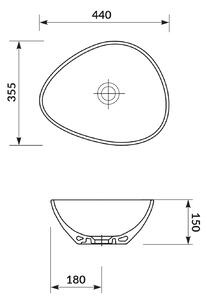 Cersanit Moduo mosdótál 44x35.5 cm mosdótálak fehér K116-051