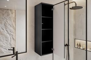 Mylife kadi függőleges fürdőszoba szekrény matt fekete (100cm)