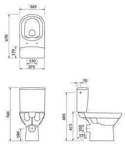 Cersanit City kompakt wc fehér K35-035