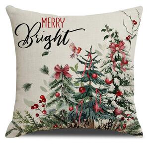 Karácsonyi párnahuzat HOLLY CHARM 45x45 cm, bézs