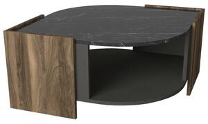 Marbel dió-szürke-fekete dohányzóasztal 75 x 75 x 40 cm