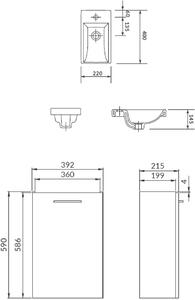 Cersanit Lara mosdó szekrénnyel 40 cm fehér S801-193
