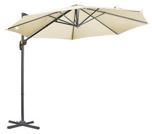 Outsunny Kerti Napernyő Állítható Dőlésszöggel és 360°-ban Forgatható, Ø293x248cm Krémszínű