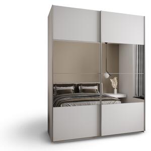 LUXEON 4 ruhásszekrény tükörrel 200x246x61 - fehér/ezüst