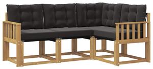 VidaXL Kültéri kanapé szett párnával 4 pcs Fehér és Fekete