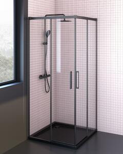 Oltens Breda zuhanykabin 80x80 cm négyzet fekete matt/átlátszó üveg 20005300