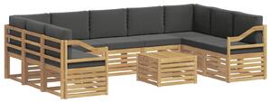 VidaXL Kültéri kanapé szett 8 pcs Fehér és antracit 59 x 59 x 37 cm