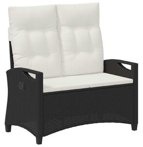 VidaXL Kerti pad Fekete és Krém 105 x 60 x 112 cm Acél és poliészter