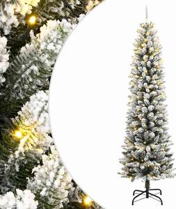 Műkarácsonyfa 150 LED-del és pelyhes hóval 120 cm