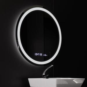 Kerek LED Tükör, 80cm, Celeste MotionGlow Marcello, Páramentesítő Rendszer, Óra & Hőmérő, Szabályozható Fényerő