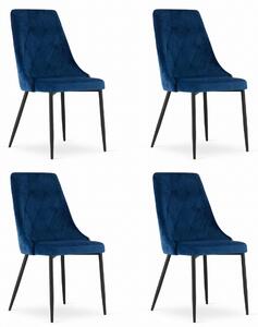 Valora IMOLA Modern sötétkék bársonyfotel nappaliba x4