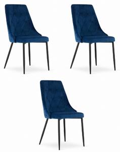 Valora IMOLA szék sötétkék bársony modern dizájn x3