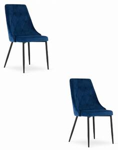 Valora IMOLA Modern sötétkék bársony szék nappaliba x2